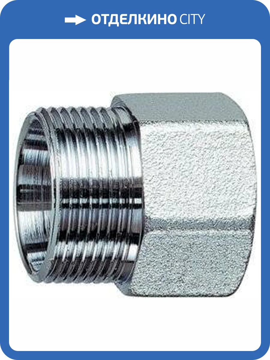 Переходник FAR 1 - M 24x19 внутренняя-наружная резьба, никелированная латунь фото 2