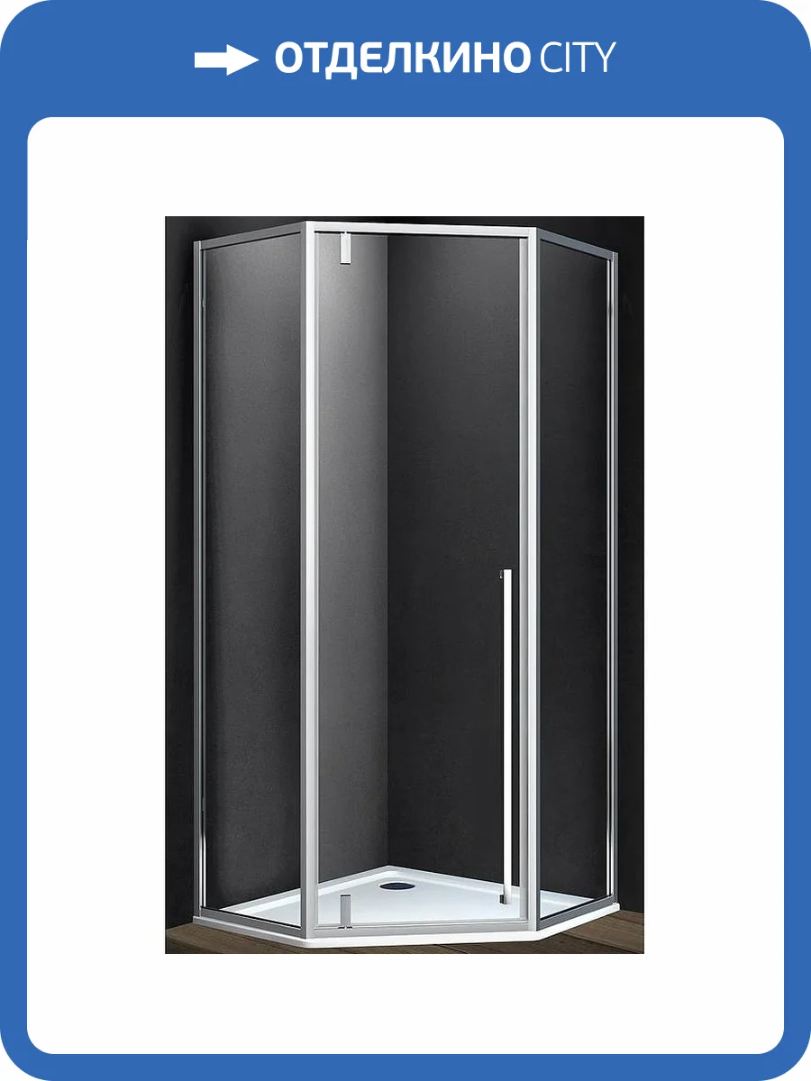 Душевой уголок Vincea Penta 90, профиль хром, стекло прозрачное фото 9
