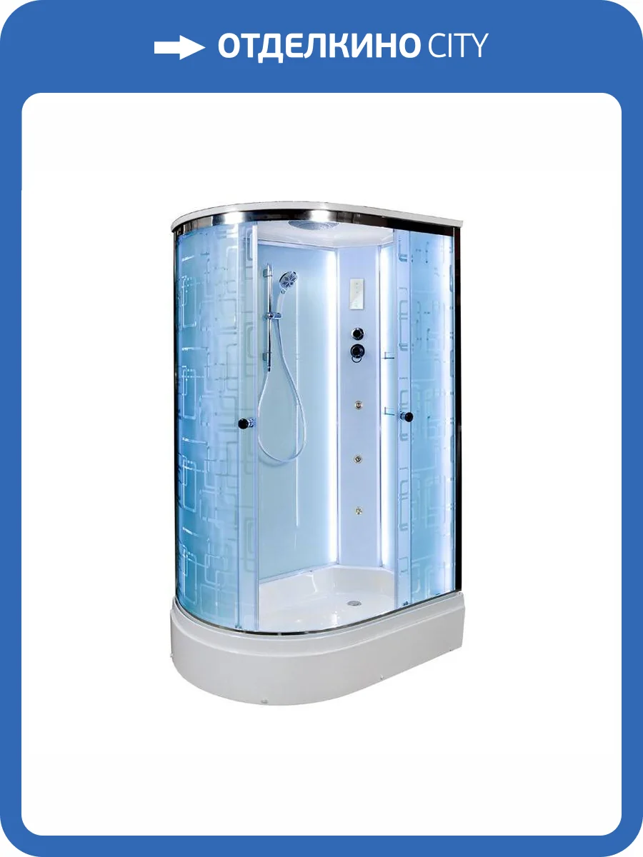 Душевая кабина AvaCan EM2712RLED+GM с подсветкой и гидромассажем, 120x80x220 фото 14