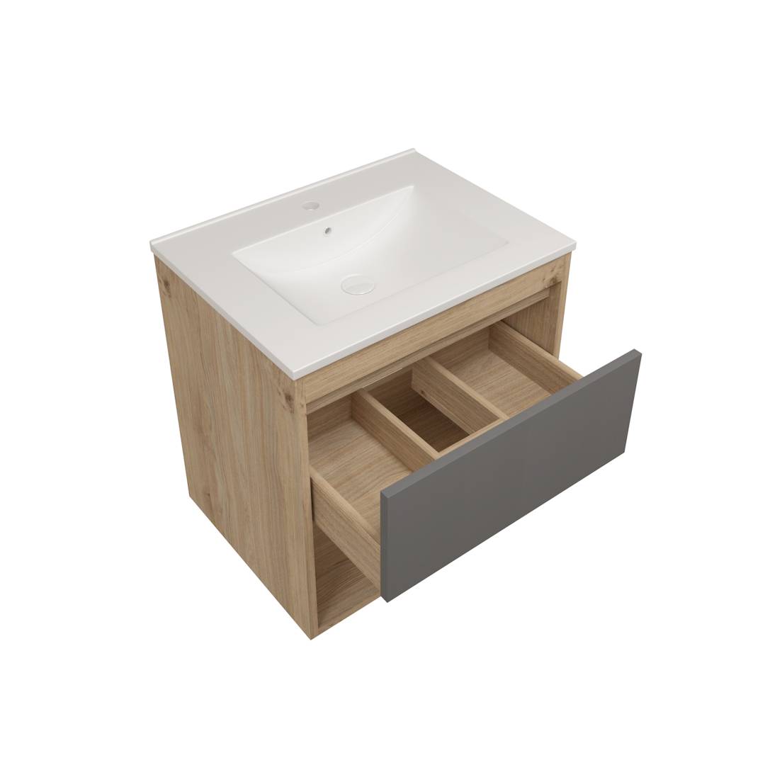 Тумба под раковину Watersense Nancy W00887 дуб, 60 см фото 4