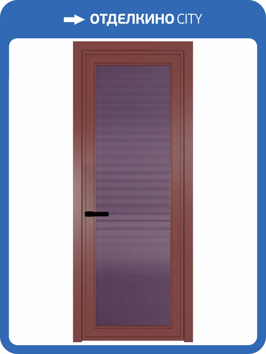 Межкомнатная дверь Profil Doors 1 AGP цвет профиля Красный антрацит, стекло безопасное 6 мм мору фиолетовое 700x2000 фото 2