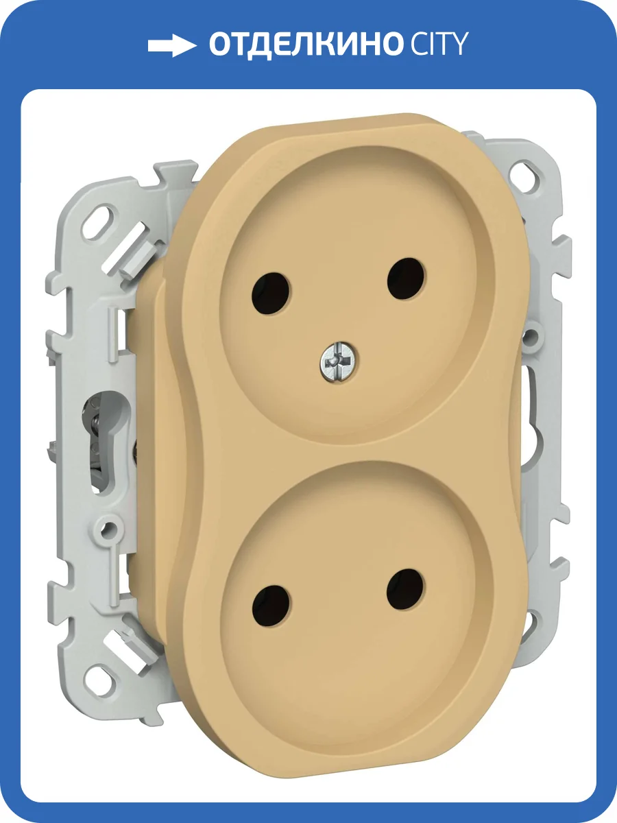 Розетка 2-местная IEK Flite FI-R20-10-1-K89 шамуа фото 2