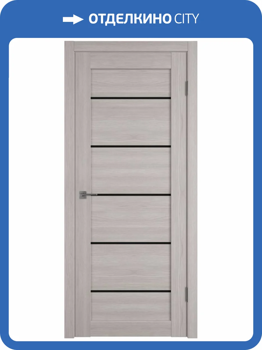 Межкомнатная дверь Владимирская Фабрика Дверей Atum Pro 27 Stone Oak стекло Black Gloss 800x2000 фото 2