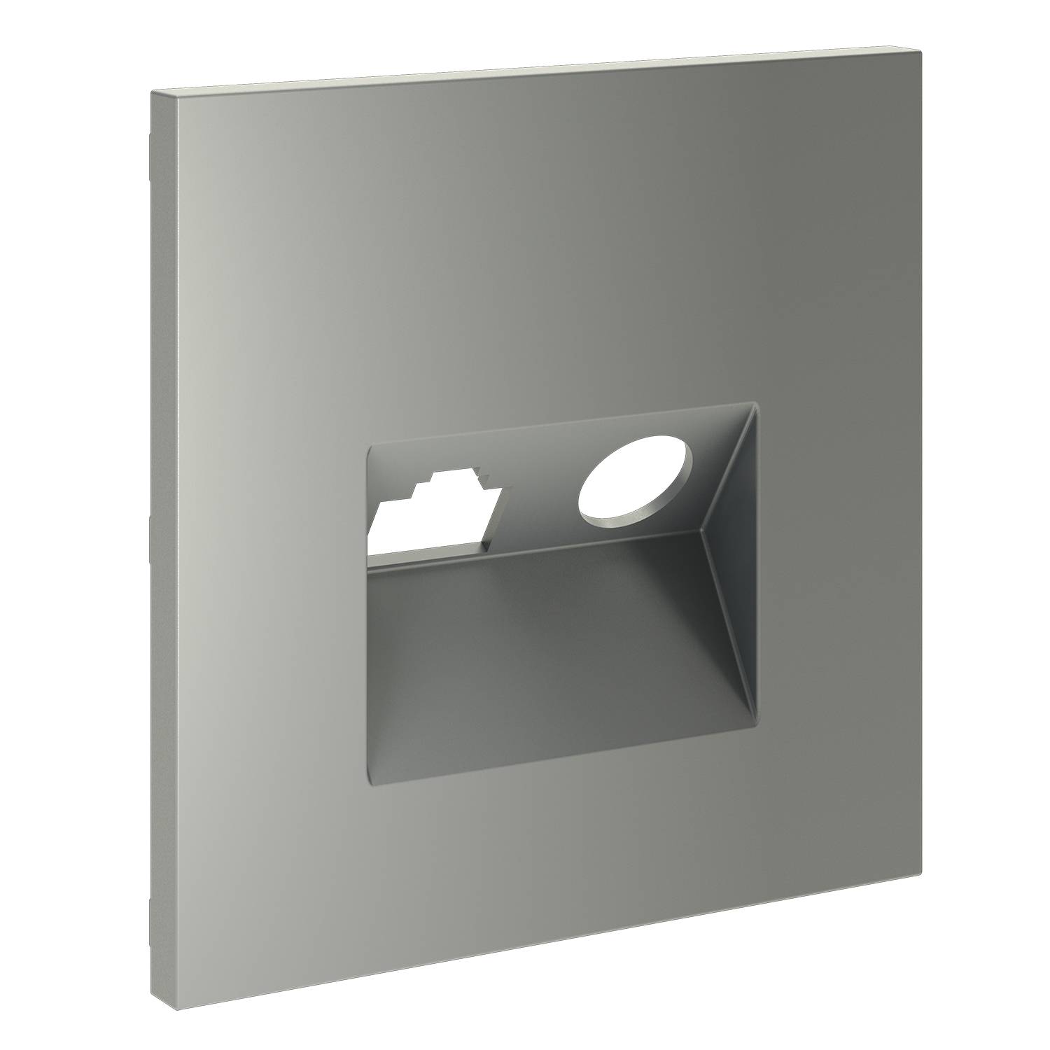 Лицевая панель для ТВ-розетки+Ethernet RJ45 Voltum S70 VLS002705 сталь