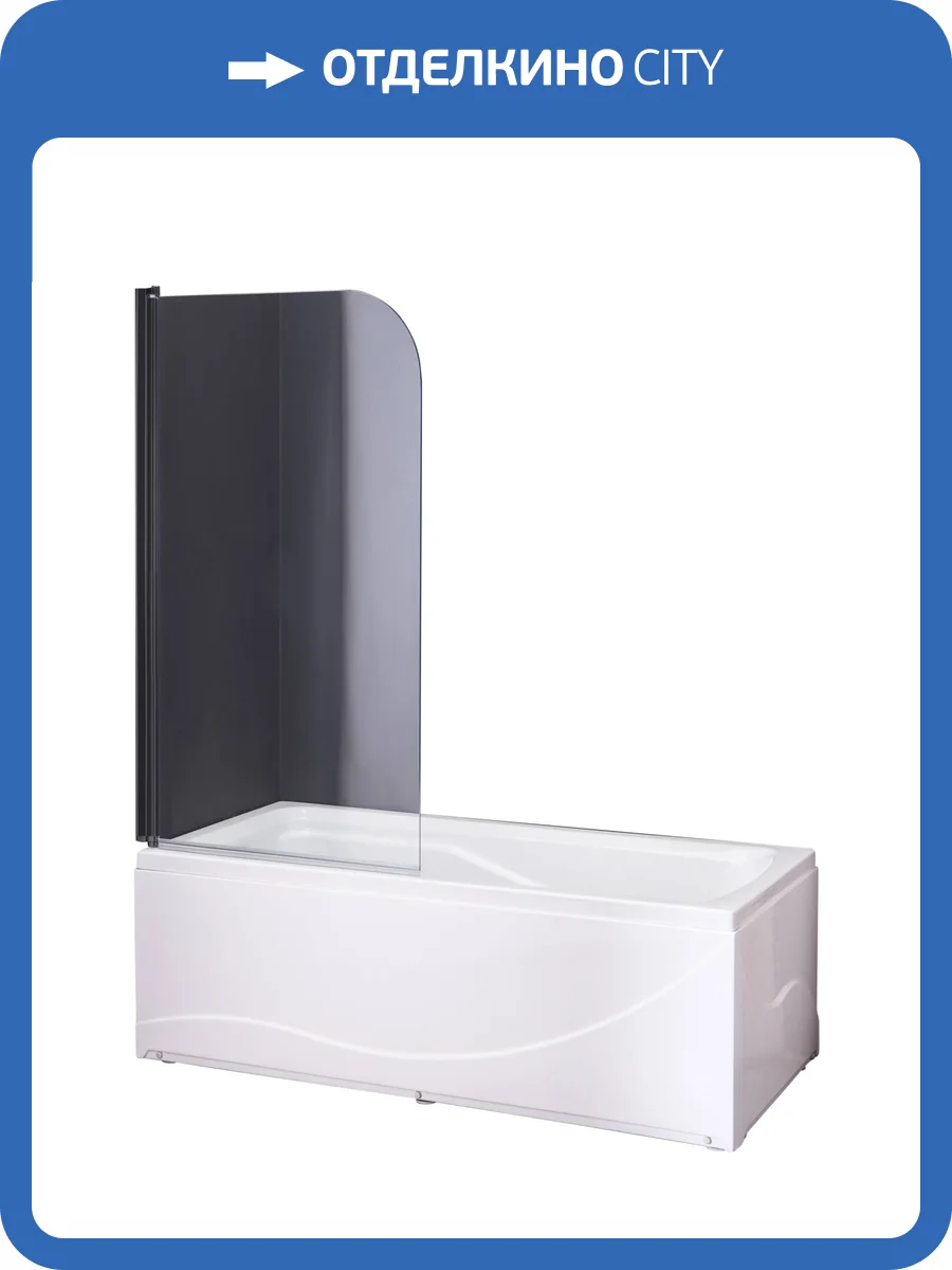 Шторка на ванну Taliente TA-0814CB профиль алюминий, стекло прозрачное, 80x140 фото 4