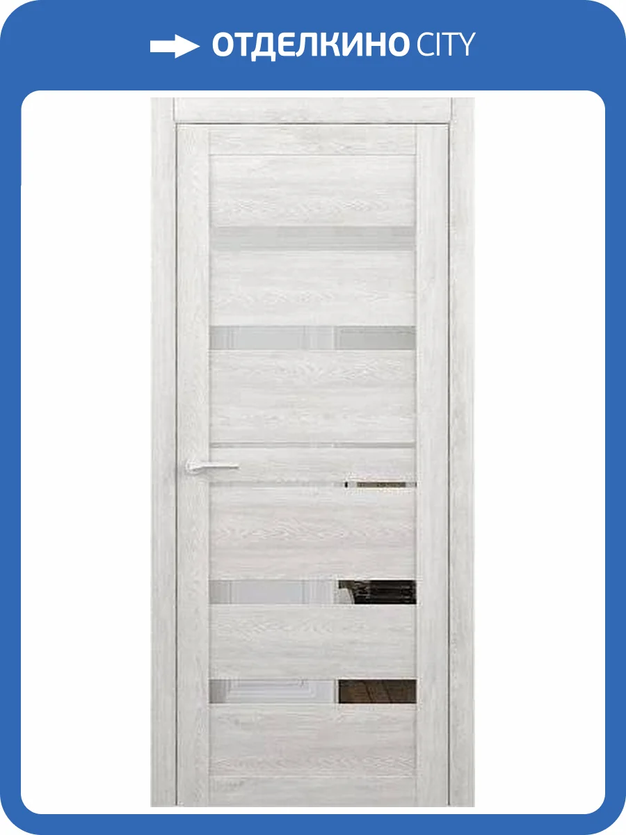 Межкомнатная дверь Albero Мегаполис Дрезден полотно Дуб нордик, стекло зеркало 600x2000 фото 2