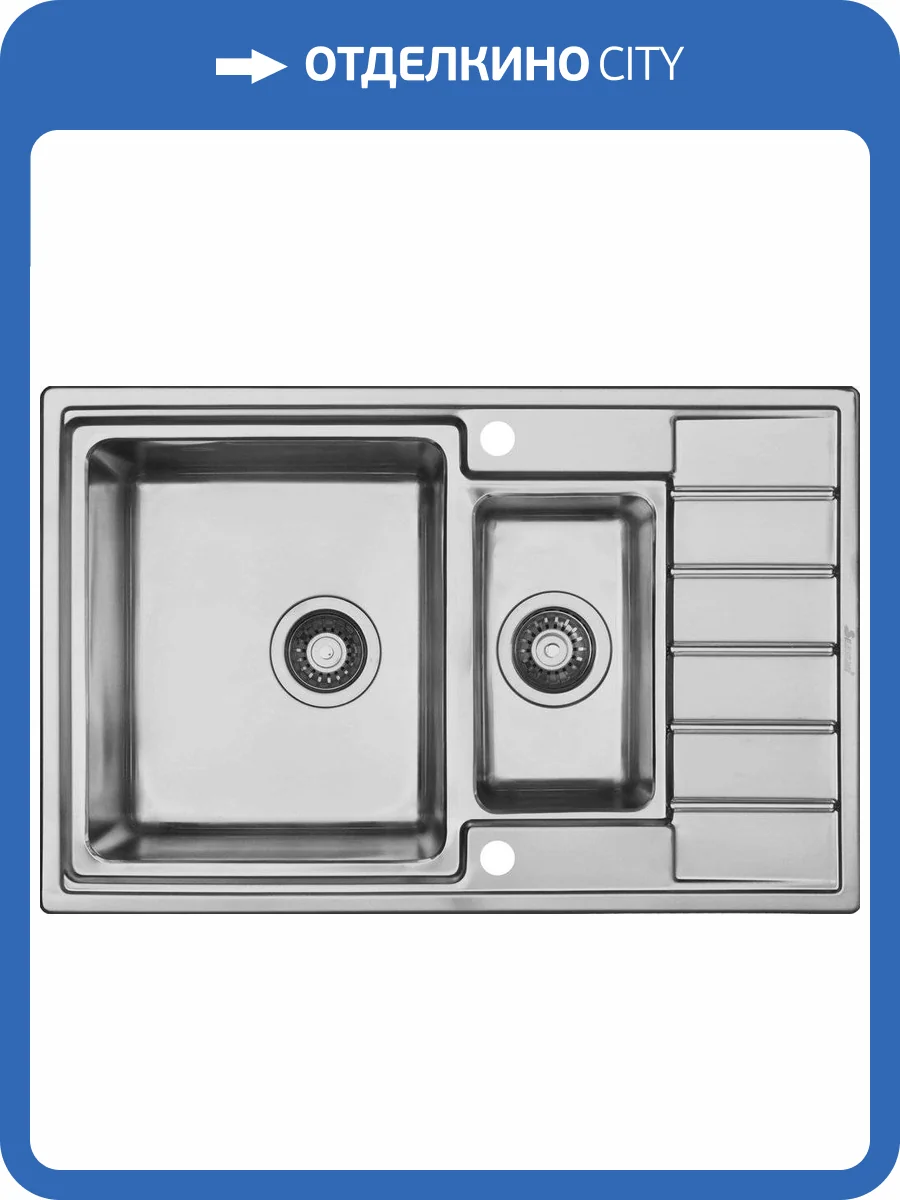 Мойка кухонная Seaman Eco Roma SMR-7850B с клапан-автоматом фото 5