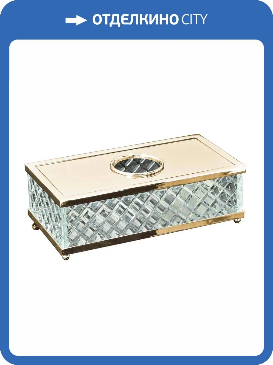 Бокс для салфеток Boheme Murano Cristal 10232 Золото Crystal Luxury Options фото 4