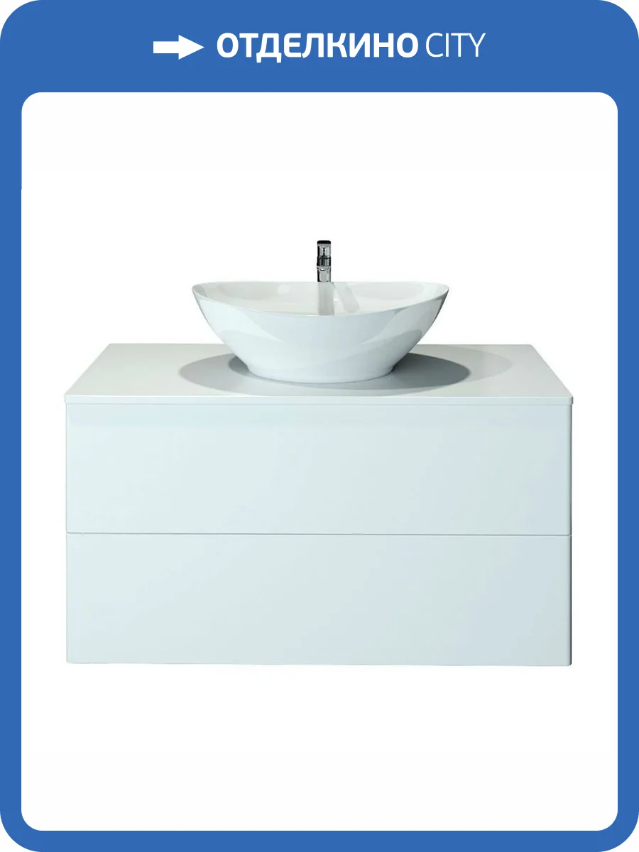 Тумба с раковиной Orange Отто Ot-100TuMDF+G56 подвесная, белый фото 5