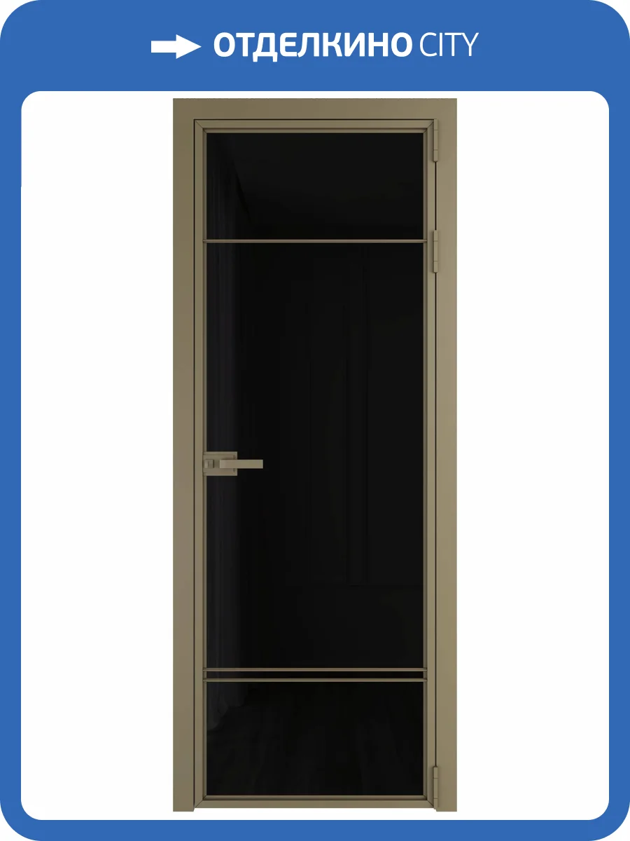 Межкомнатная дверь Profil Doors 4 AX цвет профиля Шампань, стекло безопасное 6 мм черный триплекс 600x2000 фото 2