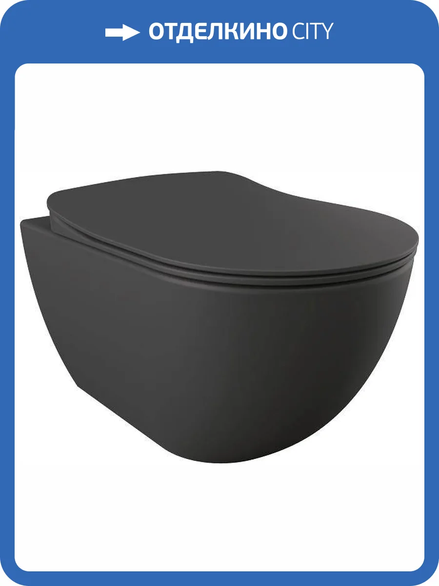 Чаша для унитаза подвесного Creavit Free FE322.60100 антрацит фото 5