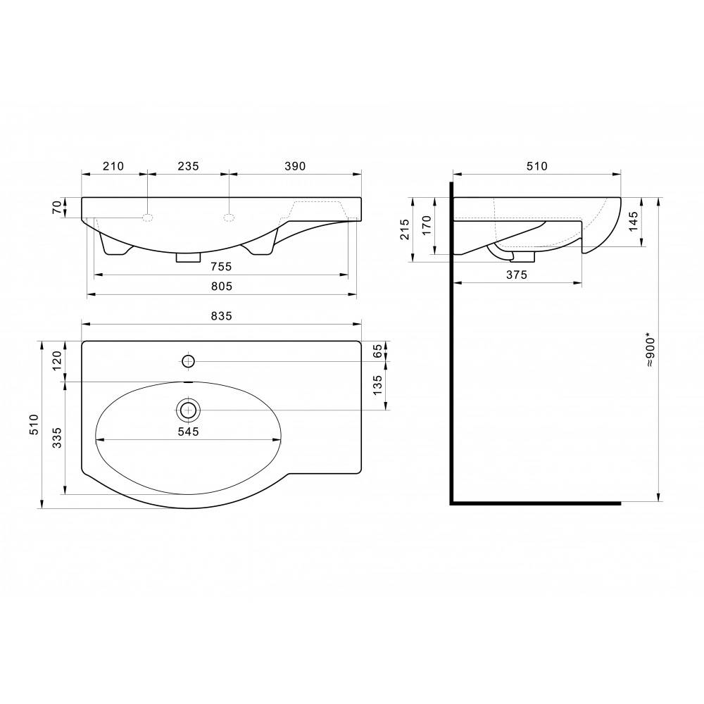 Тумба под раковину Stella Polar Концепт 82 SP-00000130 правая, белый фото 8