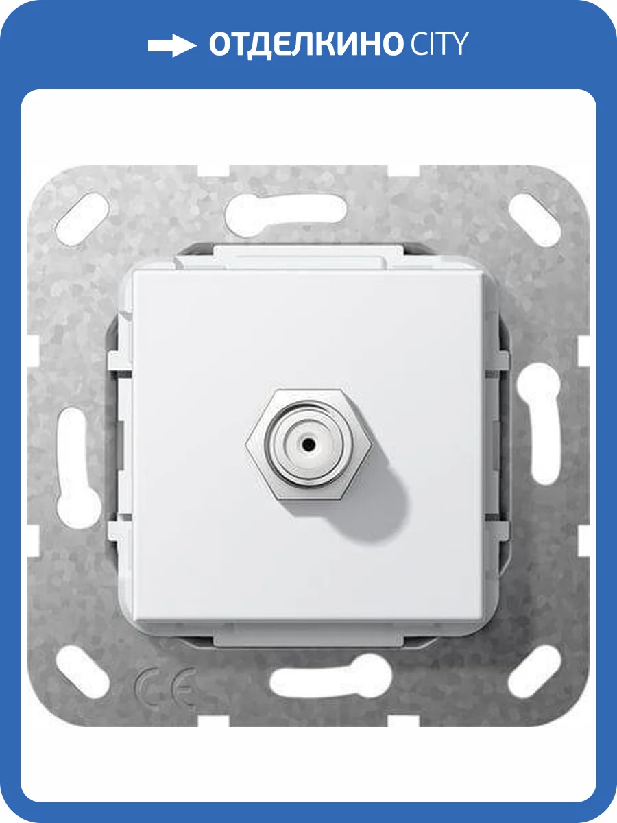 Розетка SAT-F Gira System 55 чисто-белый глянцевый 565003 фото 2