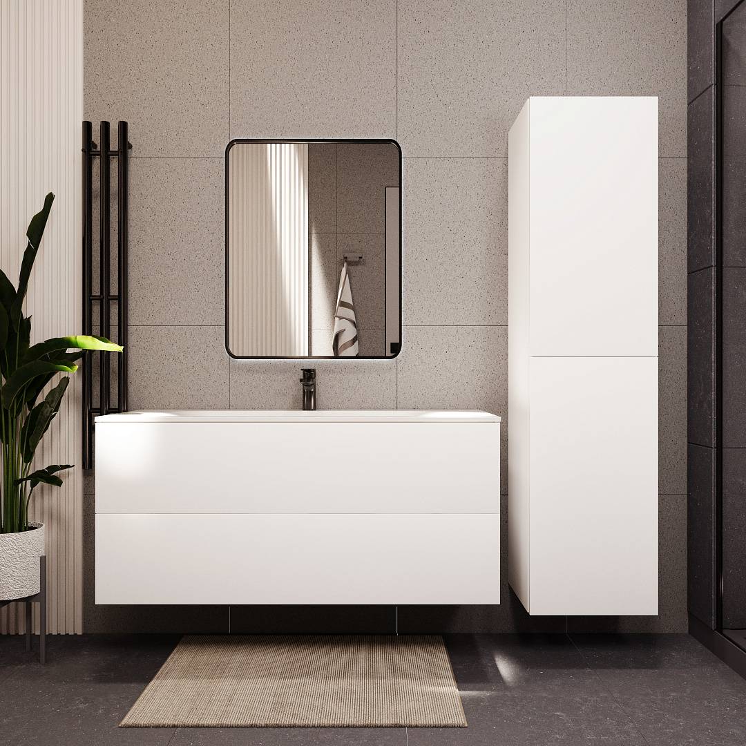 Тумба с раковиной Terminus Aurora AUR101202900301O белый, 120x62 фото 2