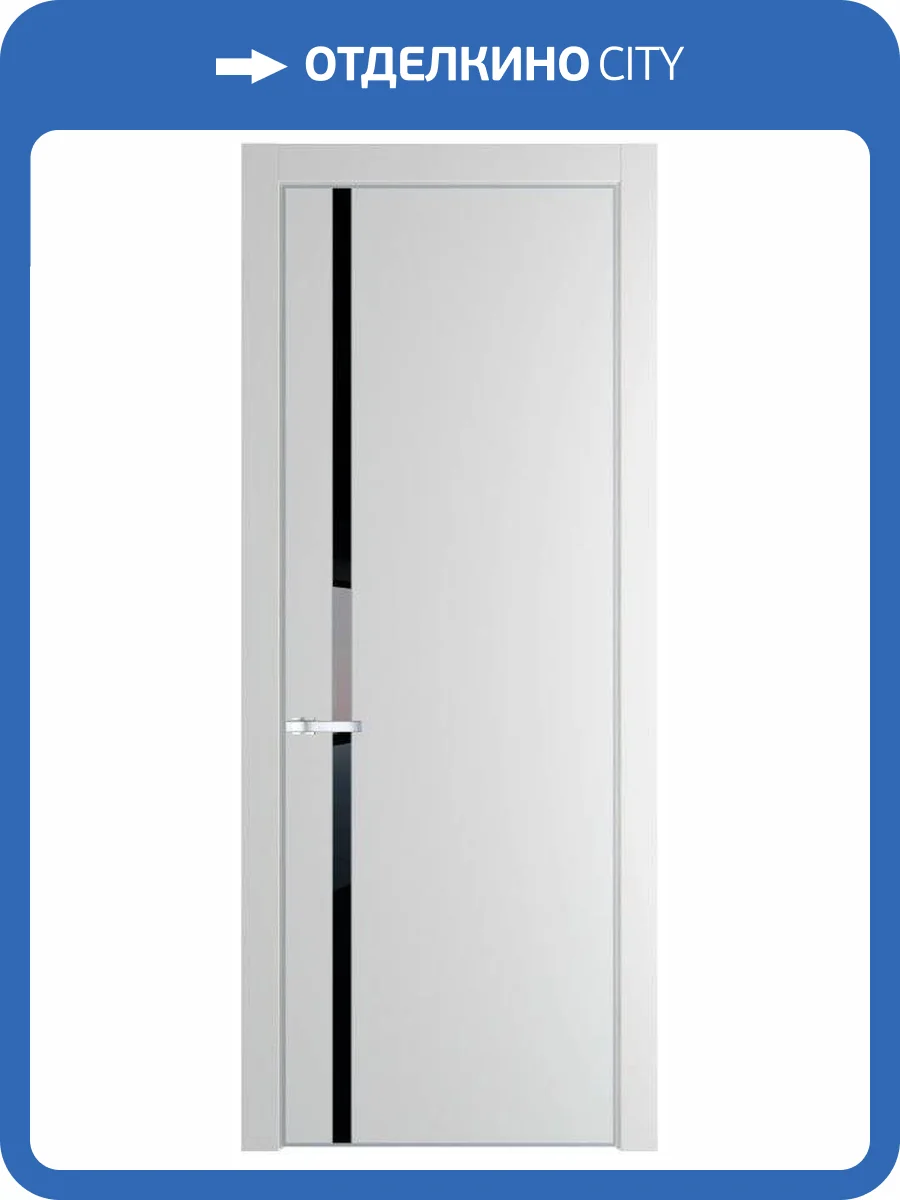 Межкомнатная дверь Profil Doors 21 PE полотно Крем Вайт, кромка алюминиевая с четырех сторон матовая, стеклянная вставка черный лак 700x2000 фото 2