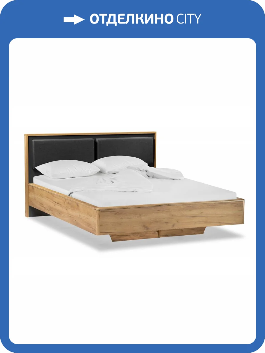 Кровать Woodville Клауд 493037 дуб крафт золотой, антрацит 160x200 фото 17