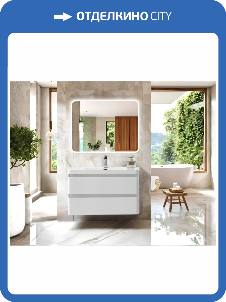 Тумба с раковиной Parly Gucci 80 подвесная, серый фото 6