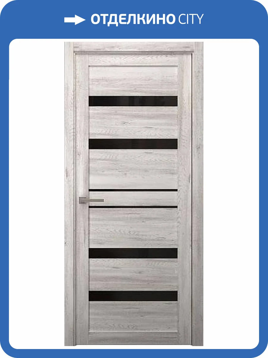 Межкомнатная дверь Albero Мегаполис Дрезден полотно Ель альпийская, стекло черное 900x2000 фото 2