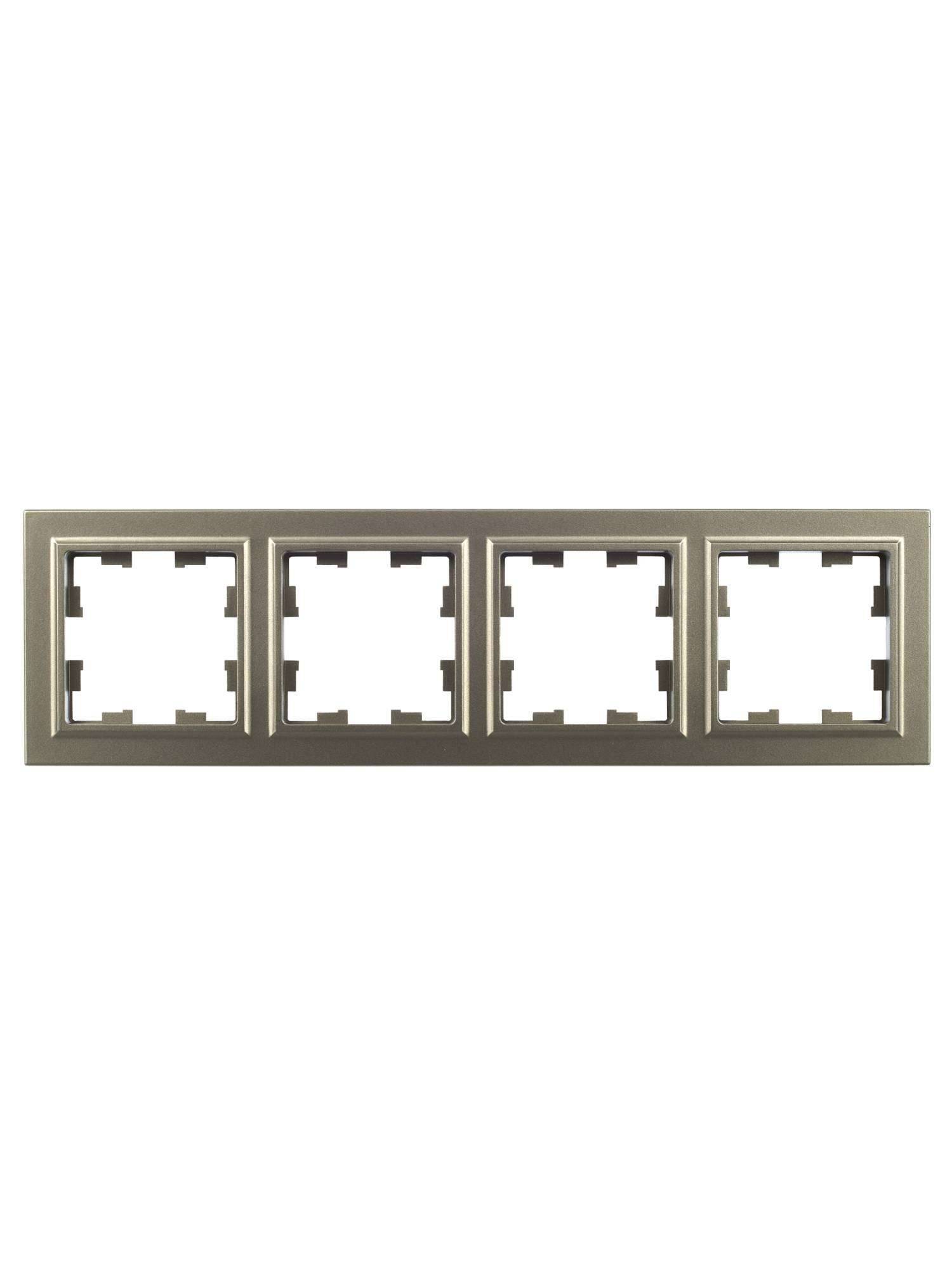 Рамка 4-постовая IEK Brite BR-M42-K37 шампань фото 3