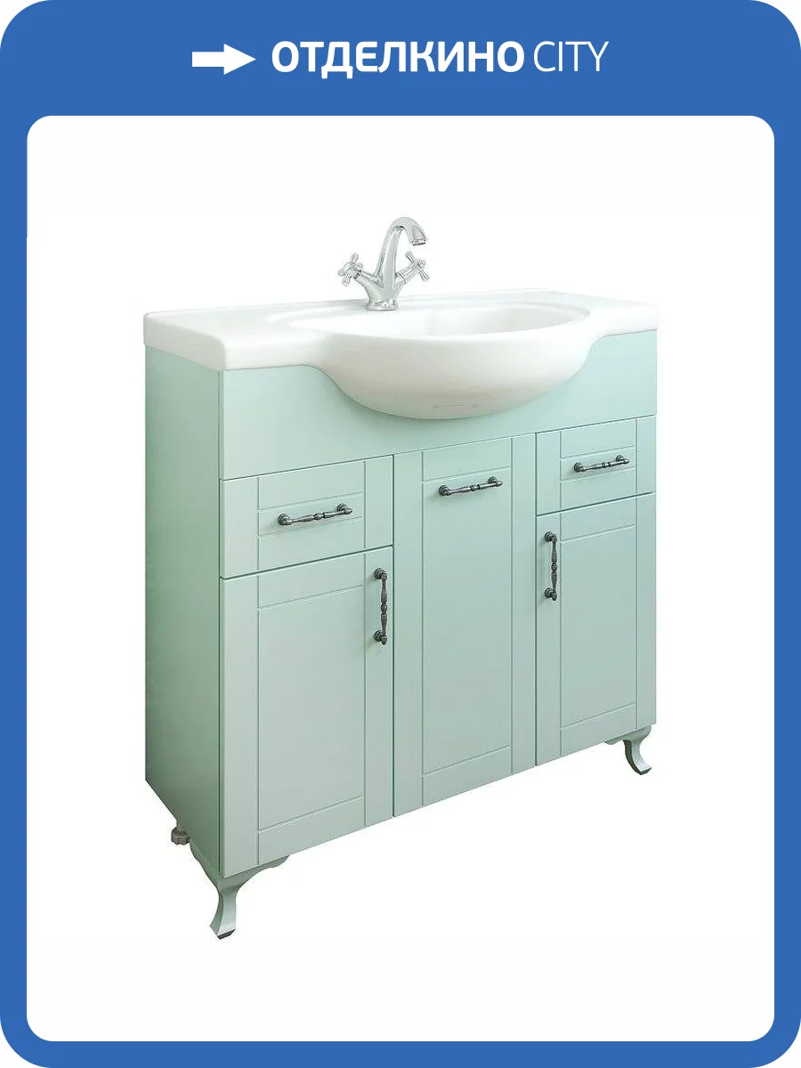 Тумба с раковиной Sanflor Глория 85, серая фото 2