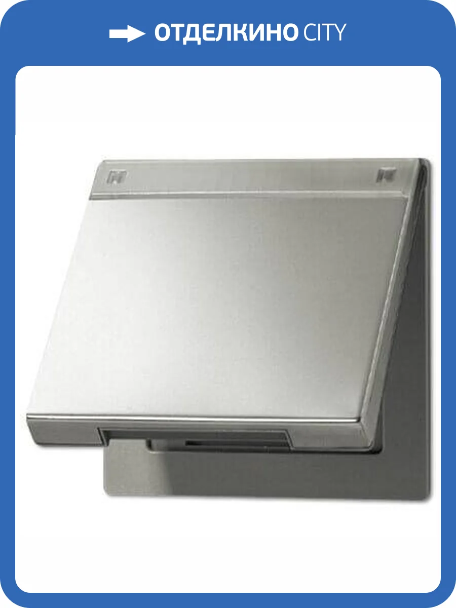 Крышка откидная для розеток и изделий 50х50 с полем для надписи Jung LS 990 edelstahl ES2990NAKL фото 2