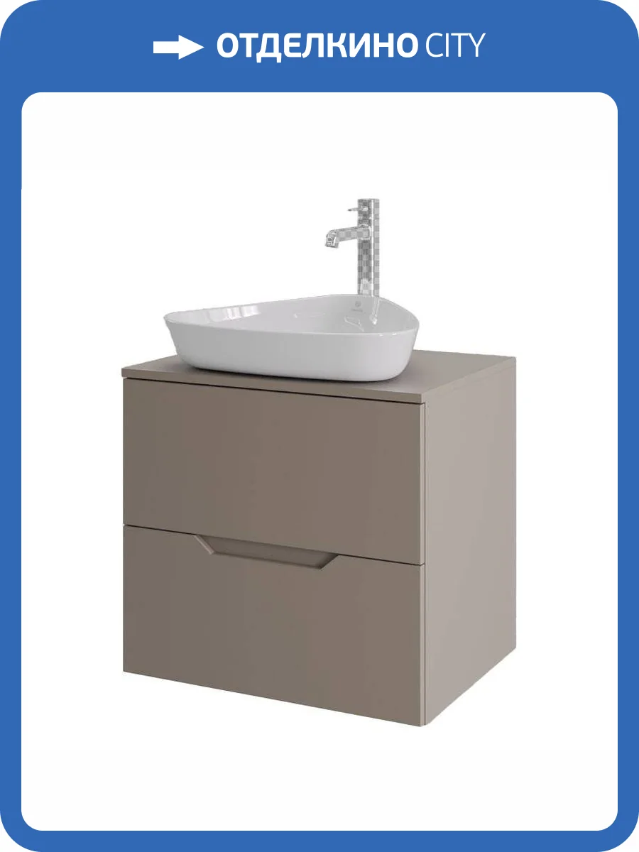 Тумба с раковиной Orange Лайн Li-60TuLMDF+B07-500W латте матовый, 60 см фото 8