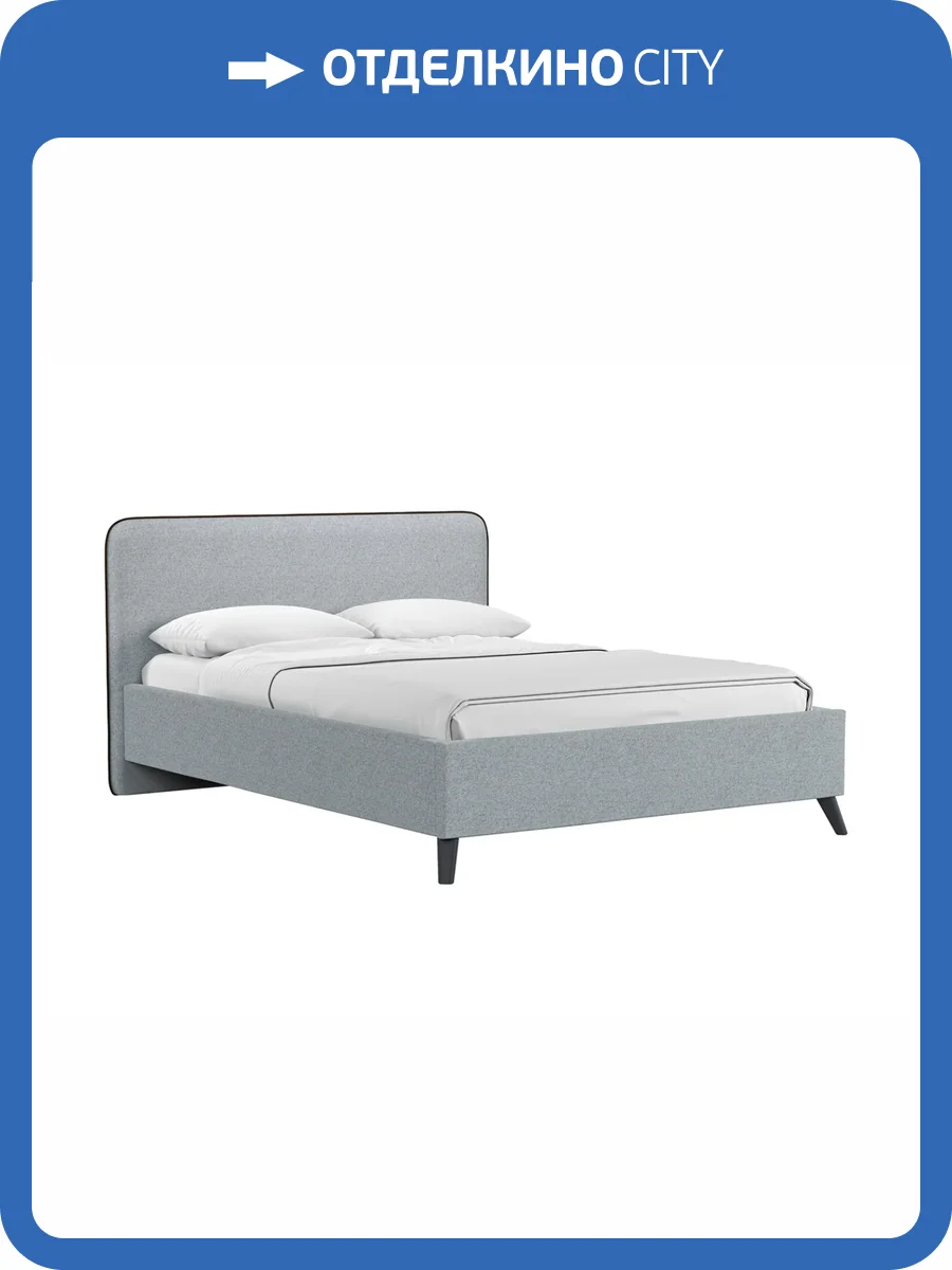 Кровать Нижегородмебель Миа bravo grey (серый)/кант лайт 10 велюр (коричневый) 140x200 фото 4