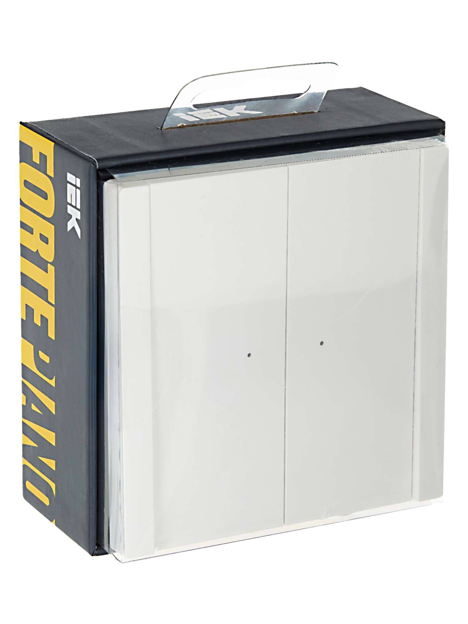 Выключатель 2-клавишный проходной IEK Forte&Piano FP-V22-1-10-1-K01 белый фото 6