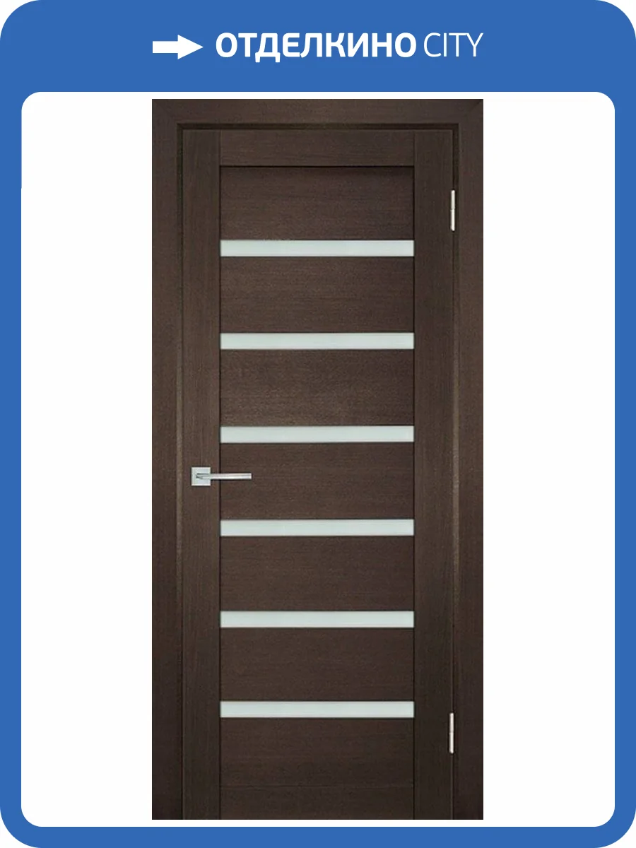 Межкомнатная дверь экошпон Мариам Техно 707, остекленная, венге 900x2000 фото 2