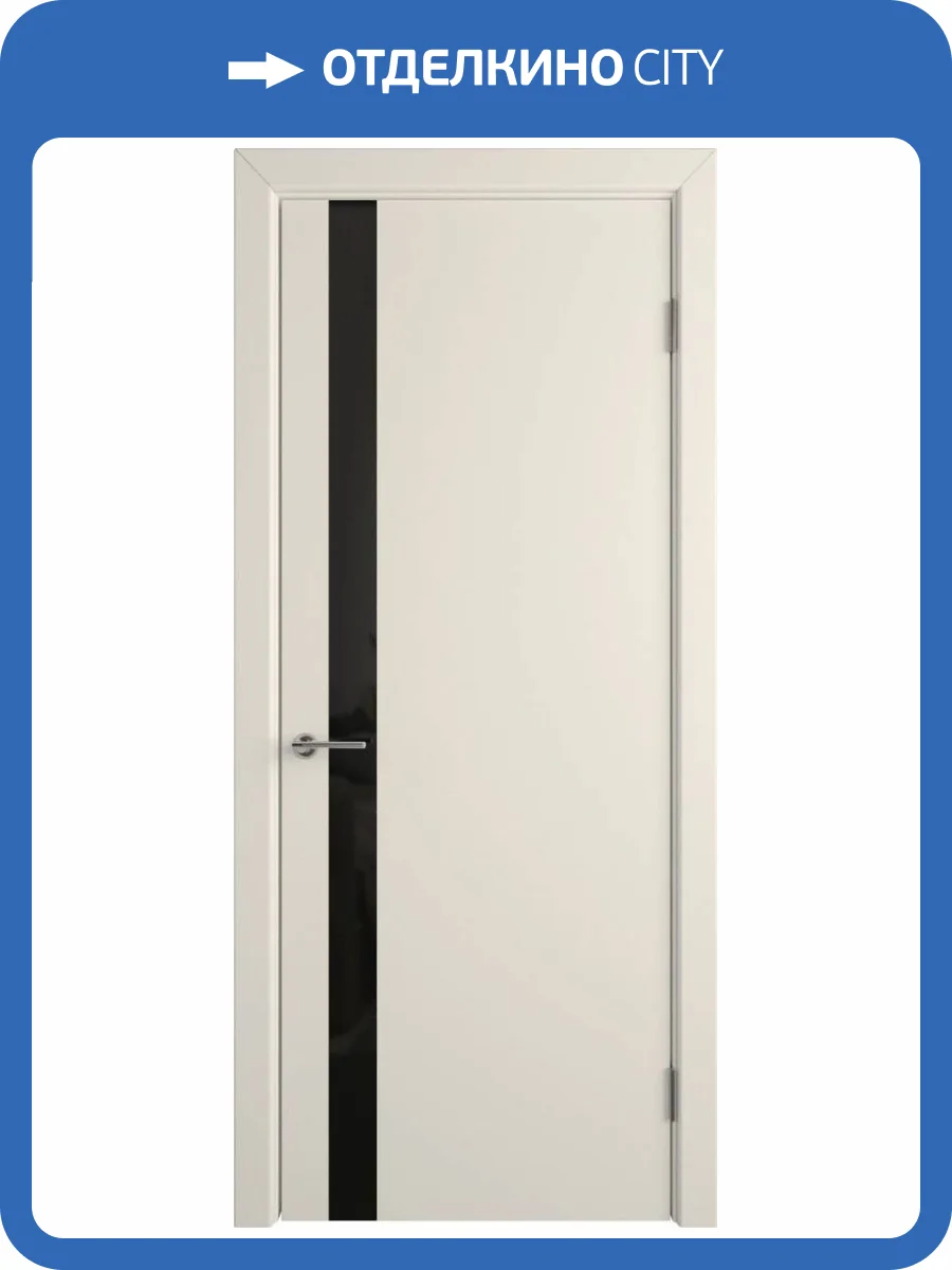 Межкомнатная дверь Владимирская Фабрика Дверей Niuta Ett Ivory стекло Black Gloss 800x2000 фото 2
