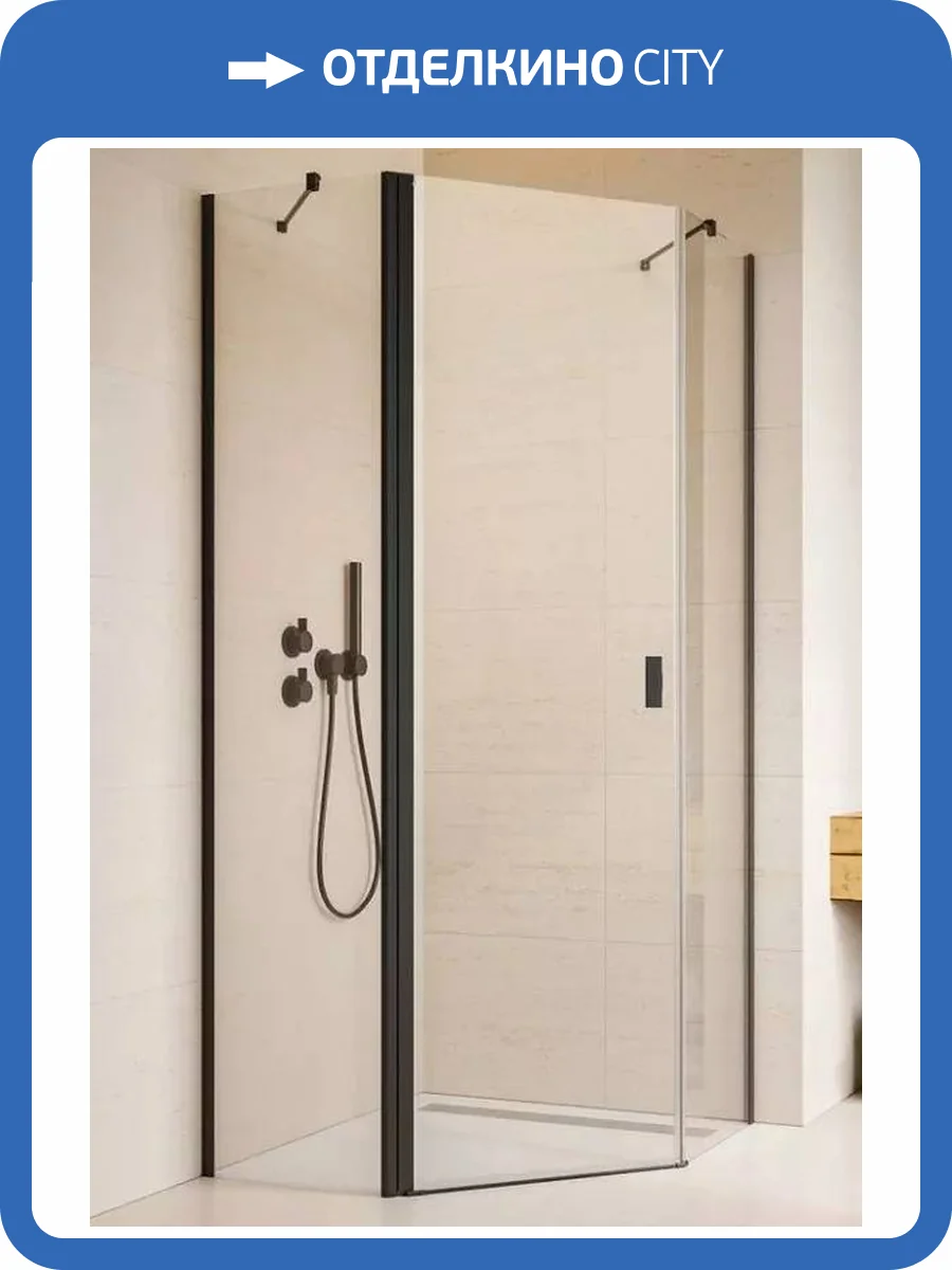 Душевой уголок Radaway Nes PTJ 100х100 см правый, стекло прозрачное, профиль черный фото 5