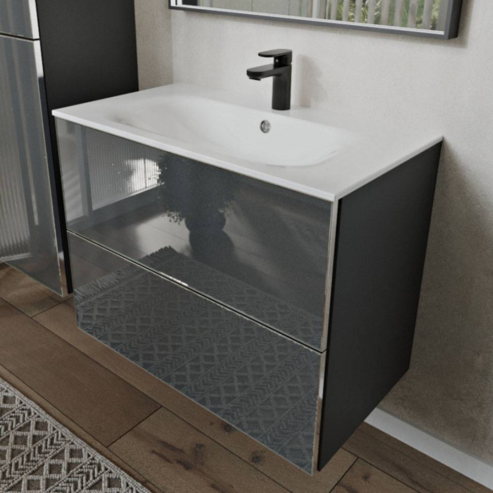 Тумба с раковиной Terminus Vega VEG10802701601OSL графит, 80x62