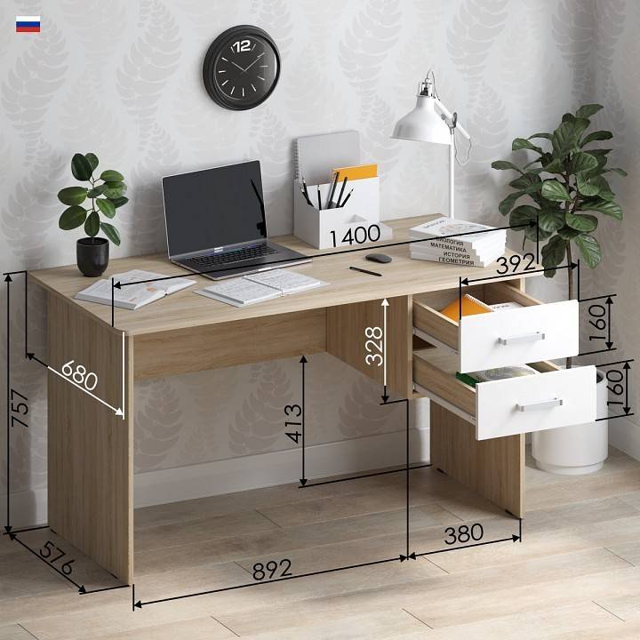 Стол письменный МФ Jazz СП 3СБ СП-3СБ Дуб сонома Белый фото 3