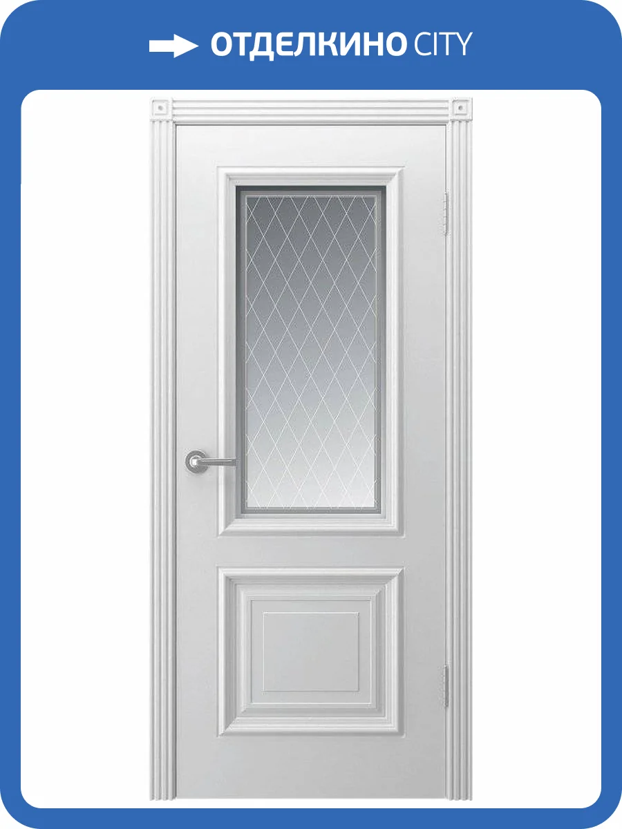 Межкомнатная дверь эмаль Шейл Дорс Акцент, остеклённая, белый 700x2000 фото 2