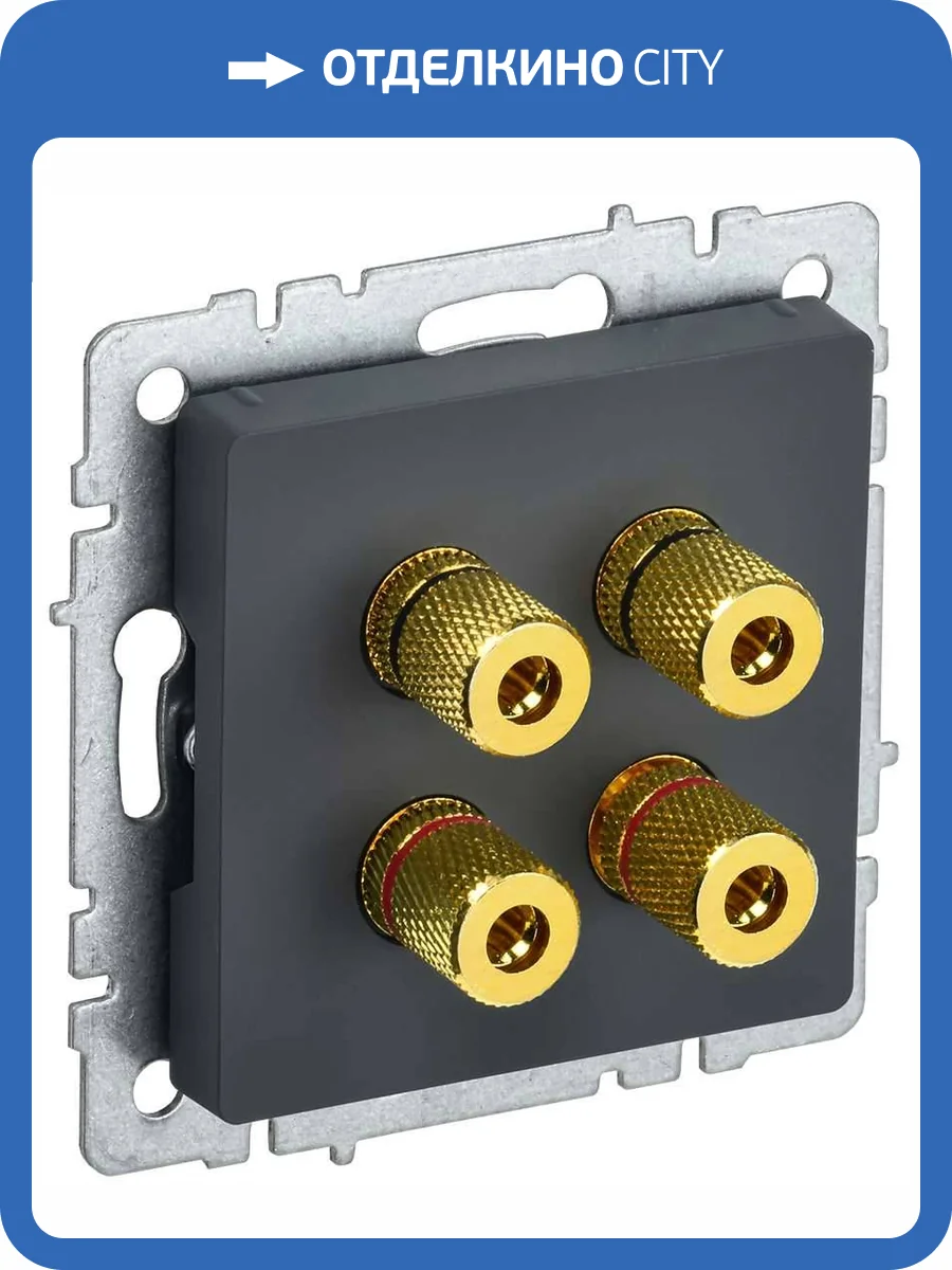 Акустическая розетка IEK Brite BR-S40-K53 графит фото 8