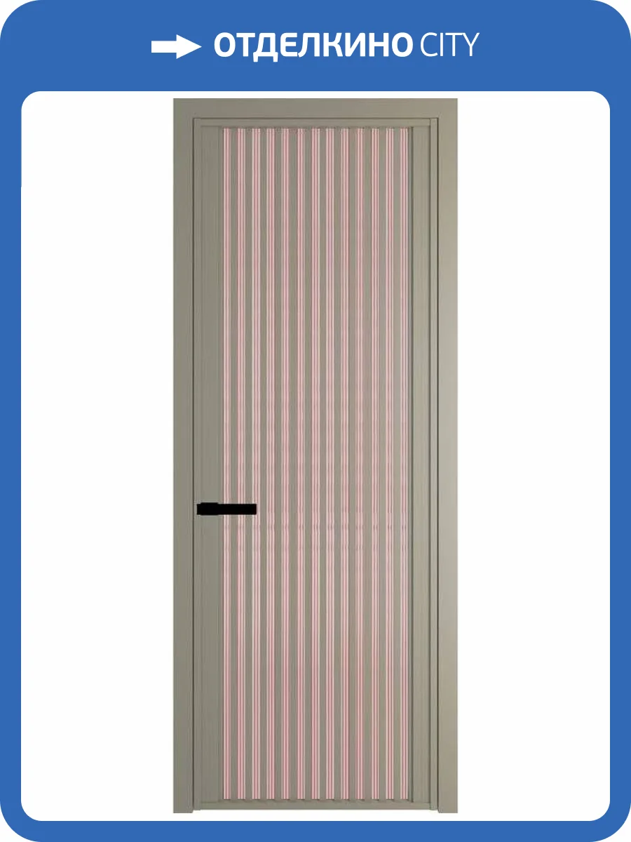 Межкомнатная дверь Profil Doors 3 AGP цвет профиля Никель матовый, стекло безопасное 6 мм мору розовое 700x2000 фото 2