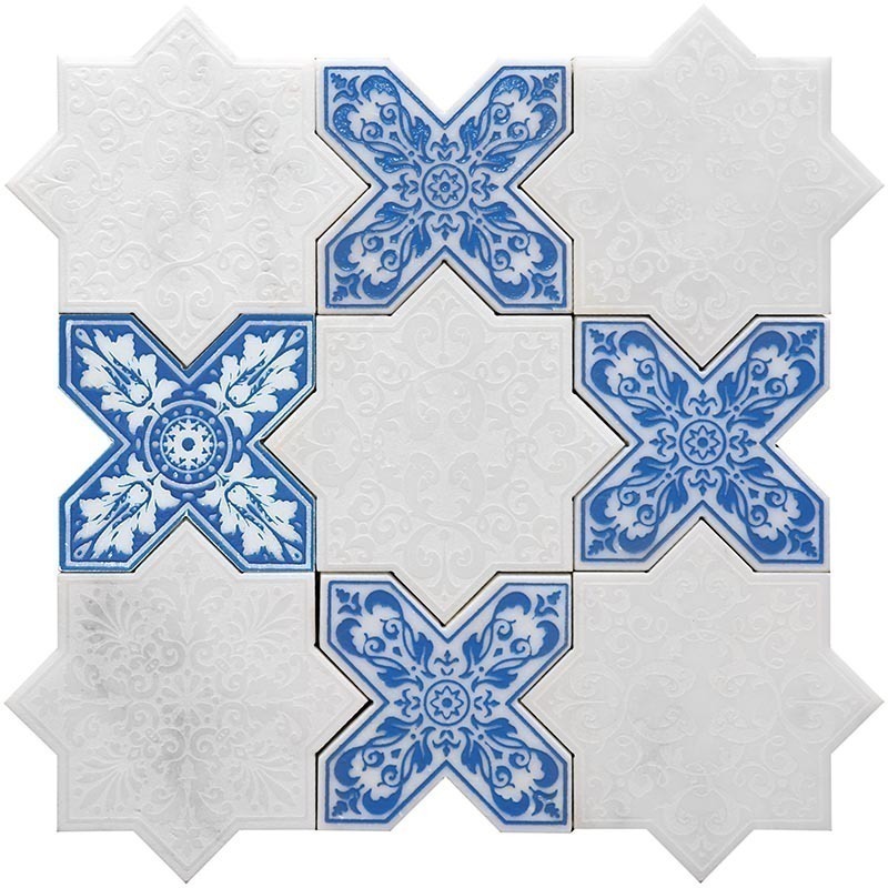 Мозаика Skalini Pantheon PNT (WHITE-BLUE) Бело Голубая 9.2x18.4