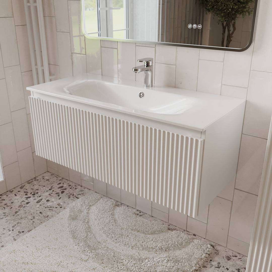 Тумба с раковиной Terminus Sicilia SIC101001900301O белый, 100x38