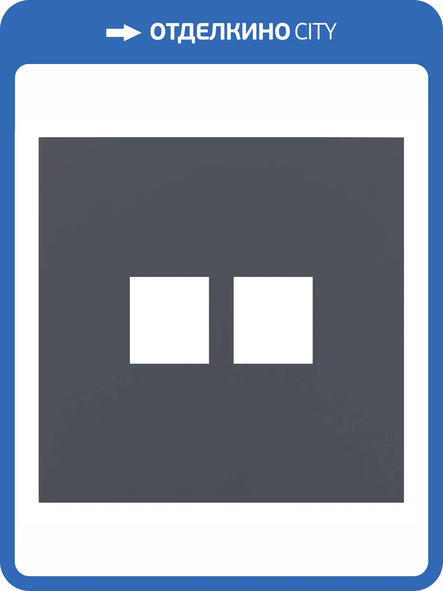 Лицевая панель для двойной информационной розетки Rikett 35442 BT базальт фото 2