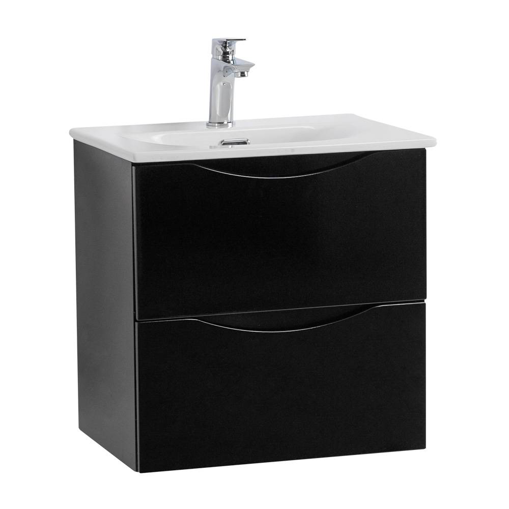 Тумба с раковиной BelBagno MARINO-CER-MINI 60 Nero Lucido фото 2
