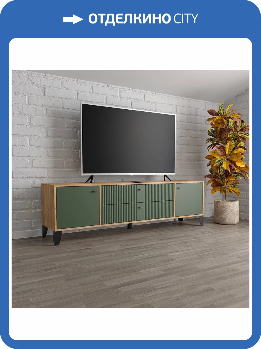 Тумба под ТВ ТЭКС Парус-10 00-00161839 дуб крафт золотой фото 4