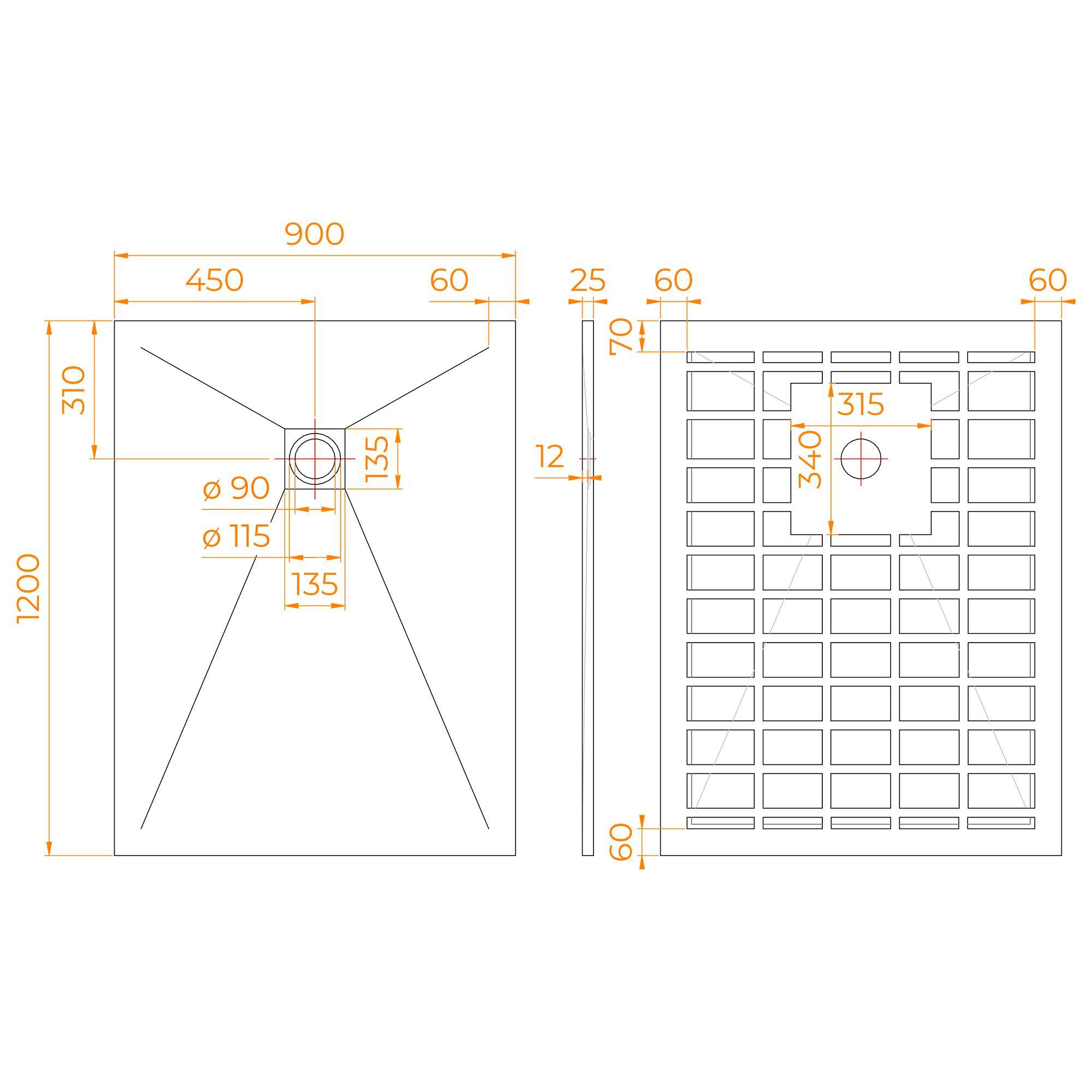Поддон для душа RGW Stone Tray ST-G 14152912-02-11 графит, 90x120x2.5 фото 4