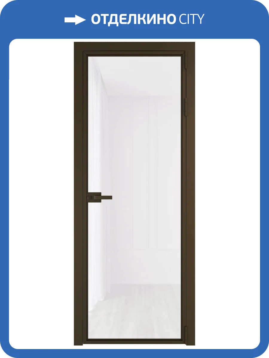 Межкомнатная дверь Profil Doors 1 AX цвет профиля Деорэ, стекло безопасное 6 мм белый триплекс 700x2000 фото 2