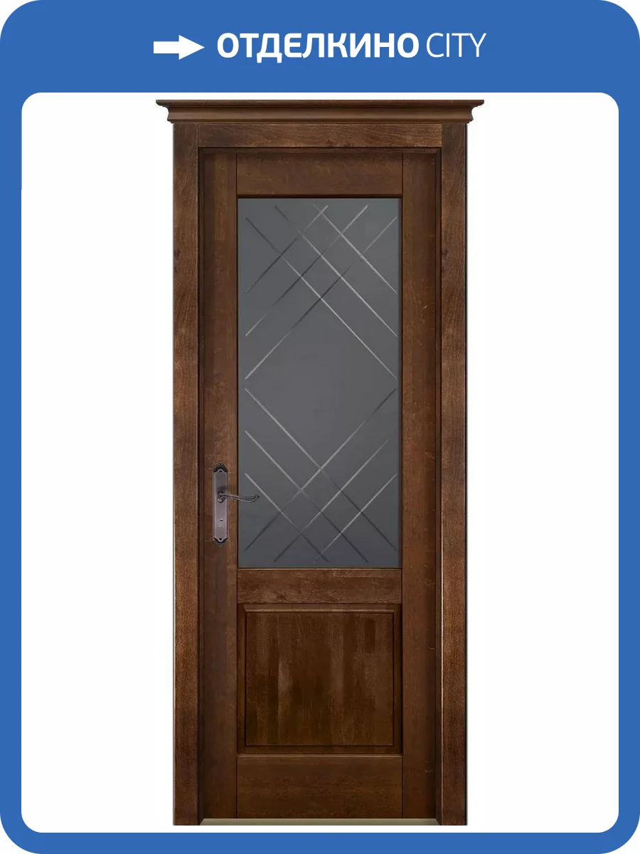 Межкомнатная дверь Ока М5 полотно Античный орех, стекло мателюкс графит с гравировкой 600x2000 фото 2