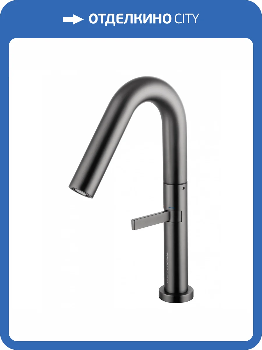 Смеситель для раковины Wonzon & Woghand WW-6068-BGG высокий, темный графит фото 7