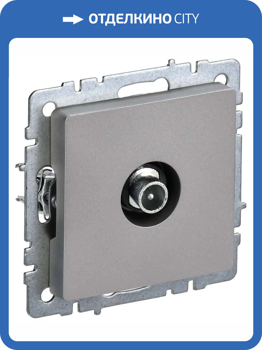 ТВ-розетка проходная IEK Brite BR-A10-P-K46 сталь фото 10