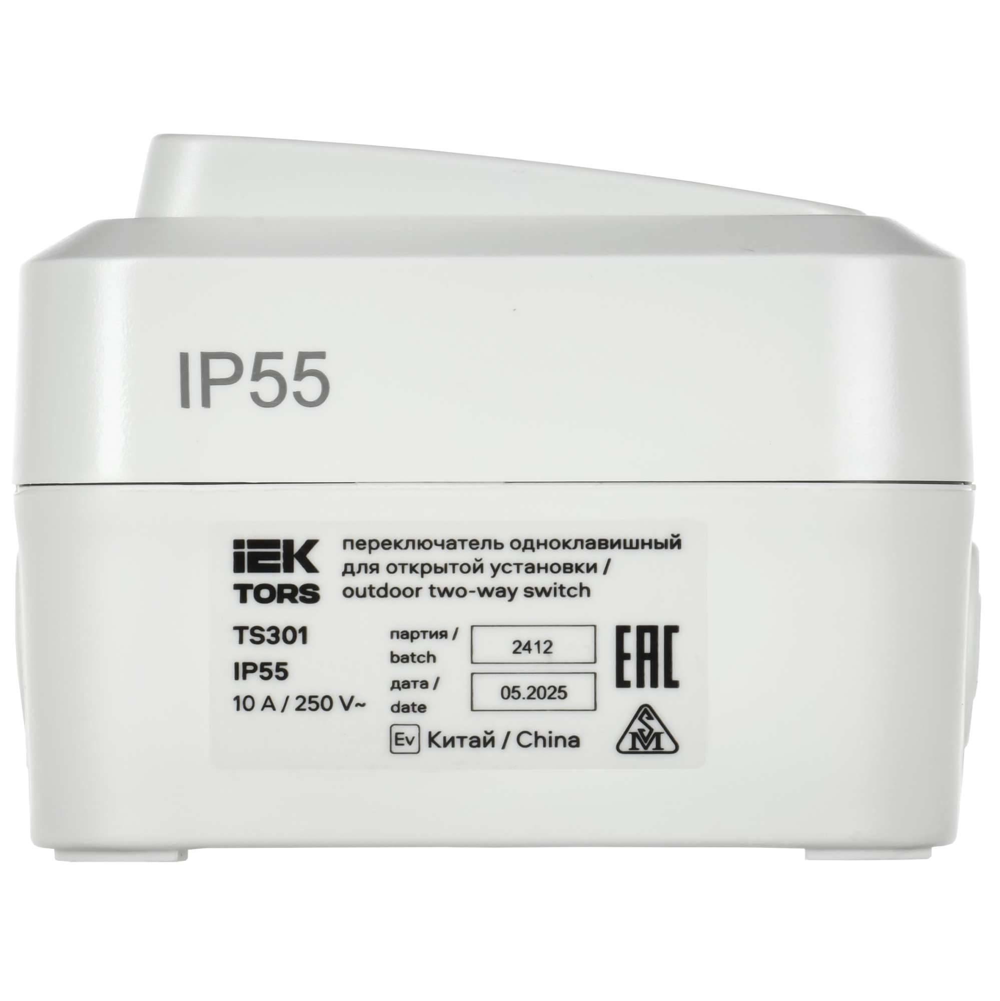 Выключатель 1-клавишный IEK Tors TS-V10-0-10-55-K01 белый фото 3