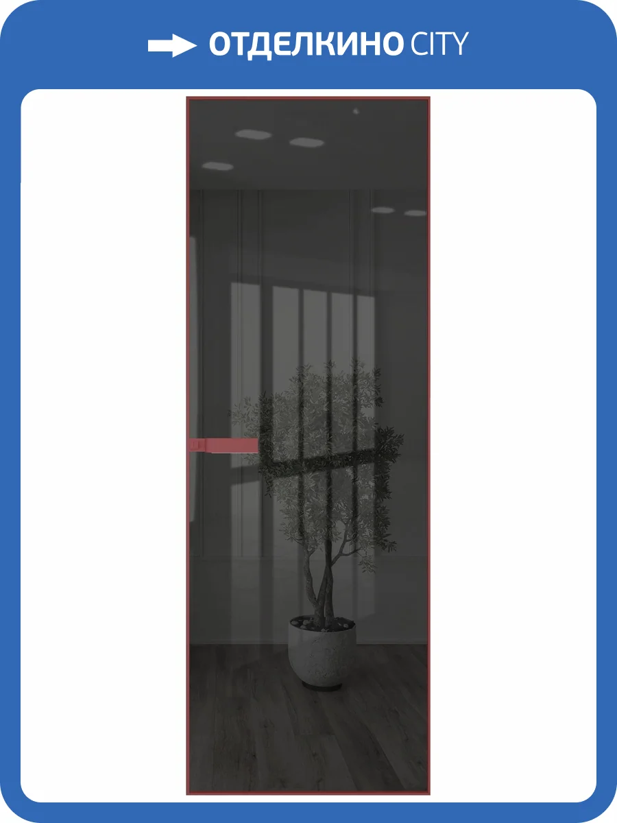 Межкомнатная дверь Profil Doors 1 AGN цвет профиля Красный антрацит, стекло безопасное 4 мм зеркало серое 800x2000 фото 2