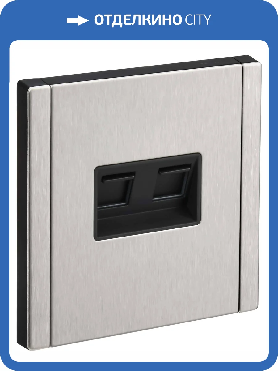 Розетка компьютерная RJ45 2-местная IEK Forte&Piano FP-K20-2-M-K50 никель фото 4