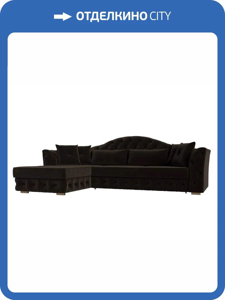 Диван угловой Лига Диванов Артис 121597L коричневый, левый угол фото 8